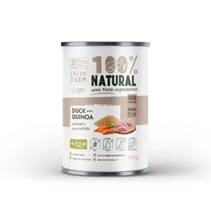 ФРЕШ ФАРМ куче терин Патица, киноа, моркови и билки 400гр