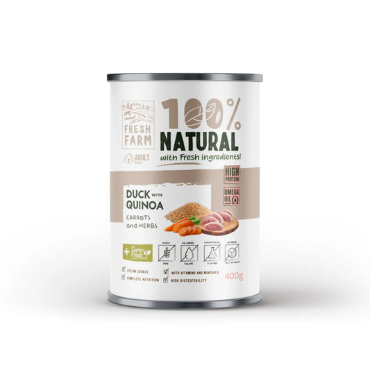 ФРЕШ ФАРМ куче терин Патица, киноа, моркови и билки 400гр