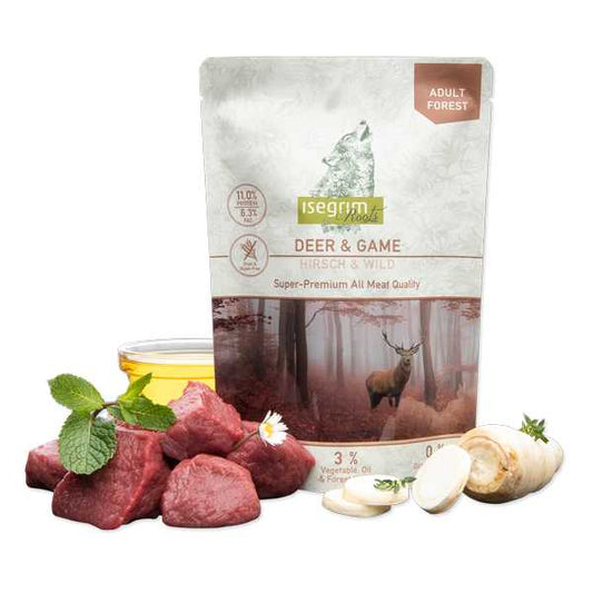 ISEGRIM куче елен и дивеч пауч 410 гр.