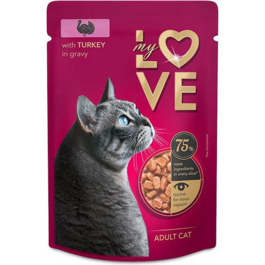 My LOVE пауч за котки в сос с пуйка