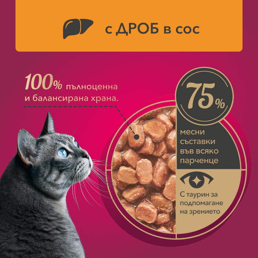 My LOVE пауч за котки в сос с дроб 85гр