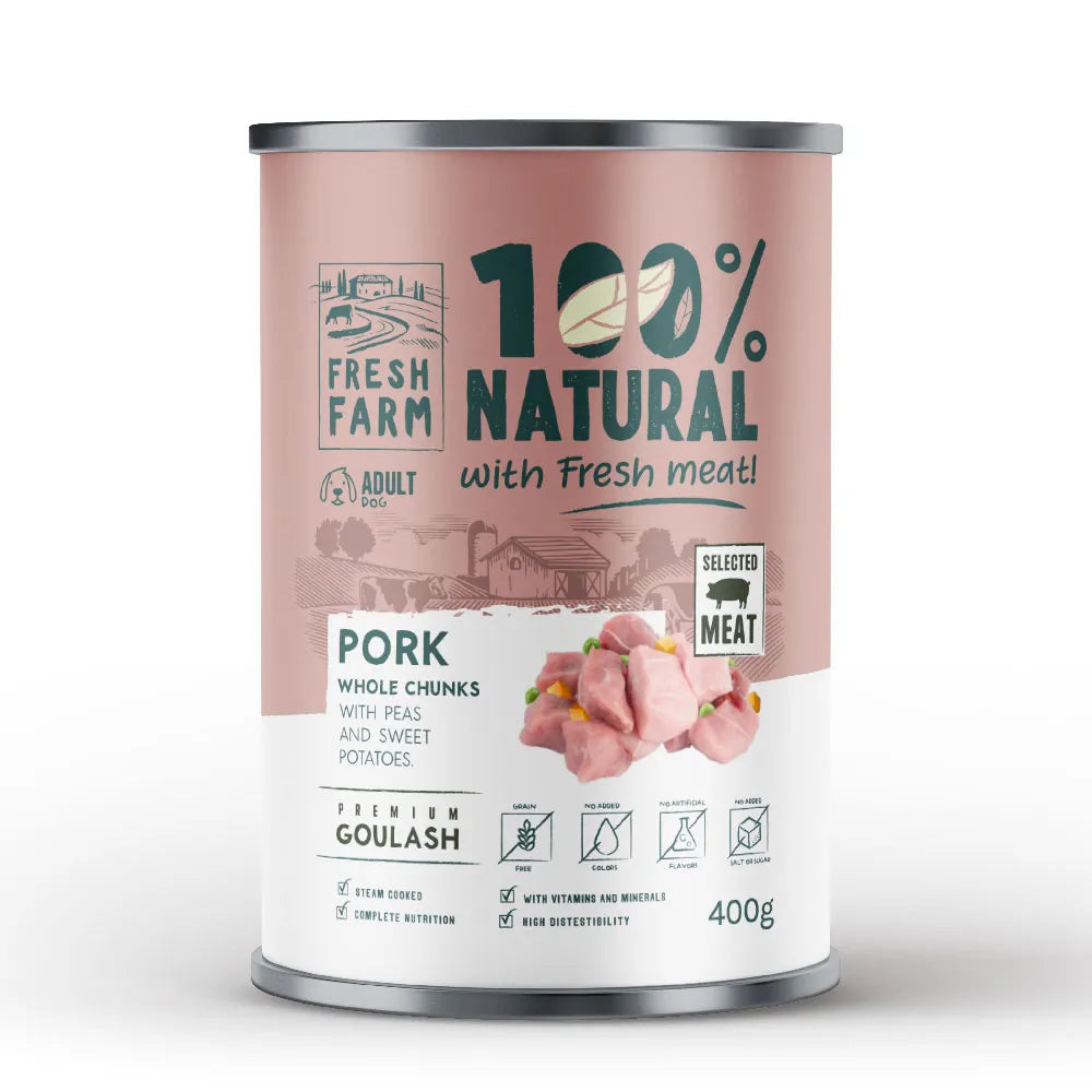 ФРЕШ ФАРМ куче гулаш Свинско, грах и сладки картофи