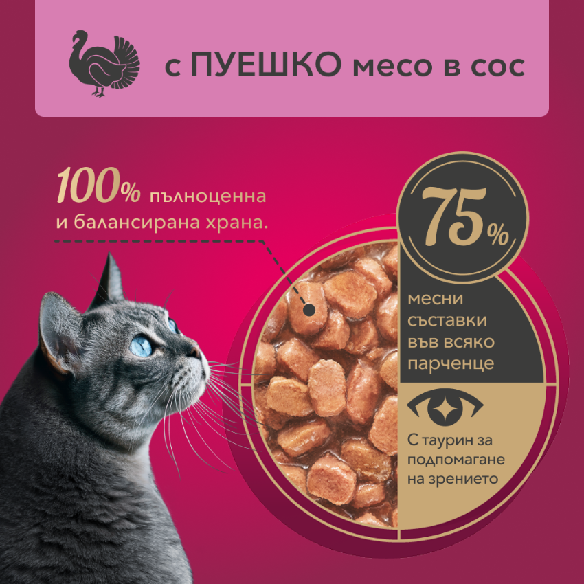 My LOVE пауч за котки в сос с пуйка