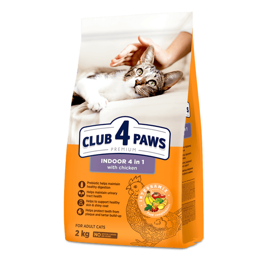Club 4 paws cat indoor 4in1 с агнешко 14кг