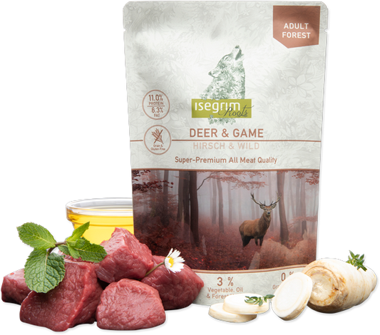 ISEGRIM пауч за кучета с елен и дивеч 410гр