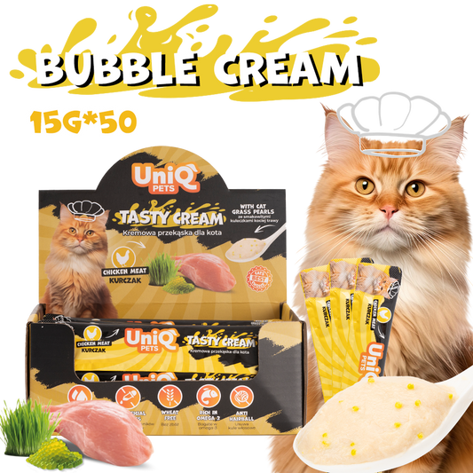 UNIQ PETS кремообразно лакомство за котки с пилешко и котешка трева 15гр х 50бр