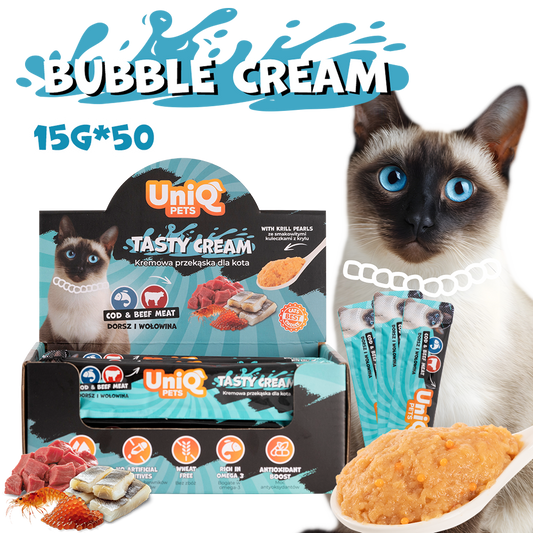 UNIQ PETS кремообразно лакомство за котки с треска и телешко 15гр х 50бр