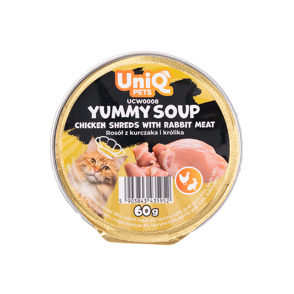 UNIQ PETS супа за котки с пиле и заешко 60г