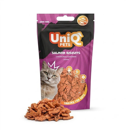 UNIQ PETS лакомство бисквитки за котки със сьомга 30бр
