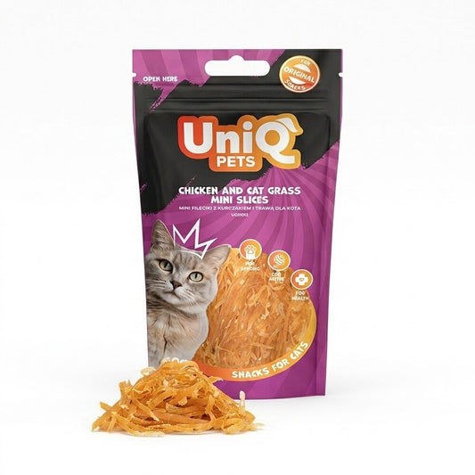 UNIQ PETS лакомство за котки с пиле и котешка трева 30бр