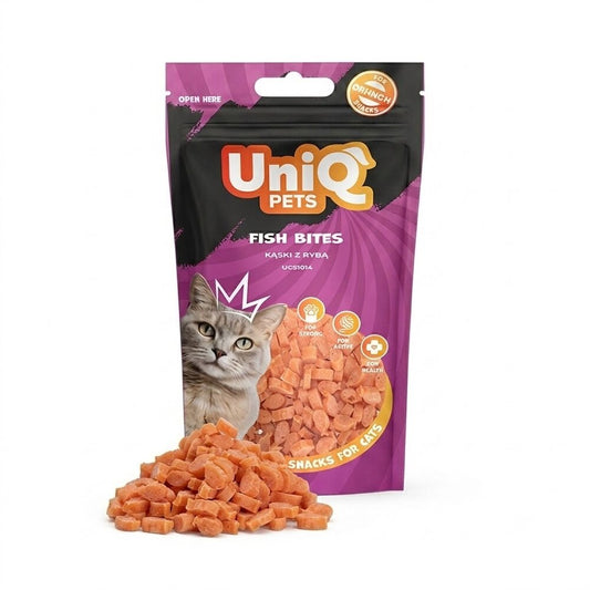 UNIQ PETS лакомство меки хапки за котки със сьомга и пиле 30бр