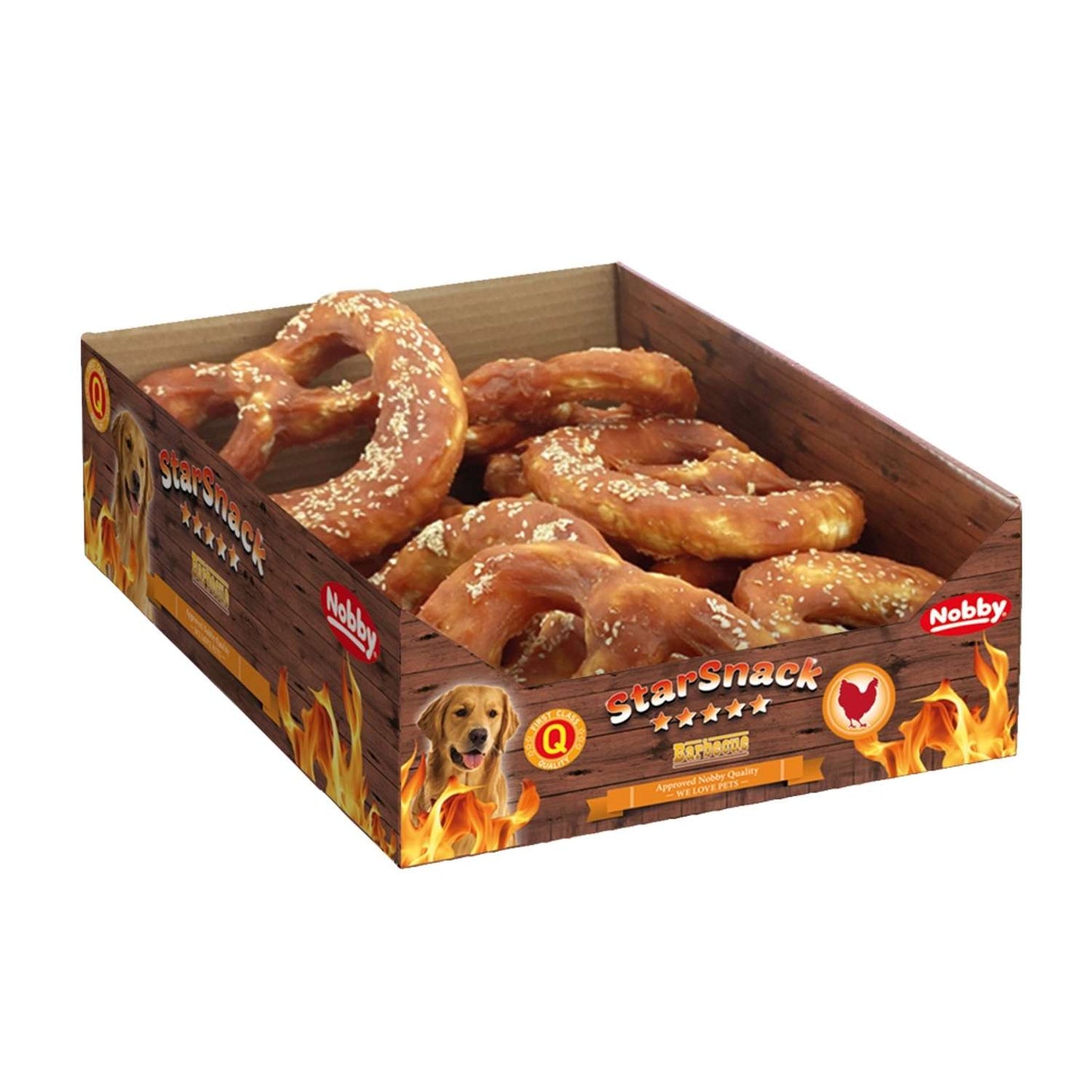 NOBBY лакомство StarSnackBarbecue Chicken Pretzel 14см/22бр
