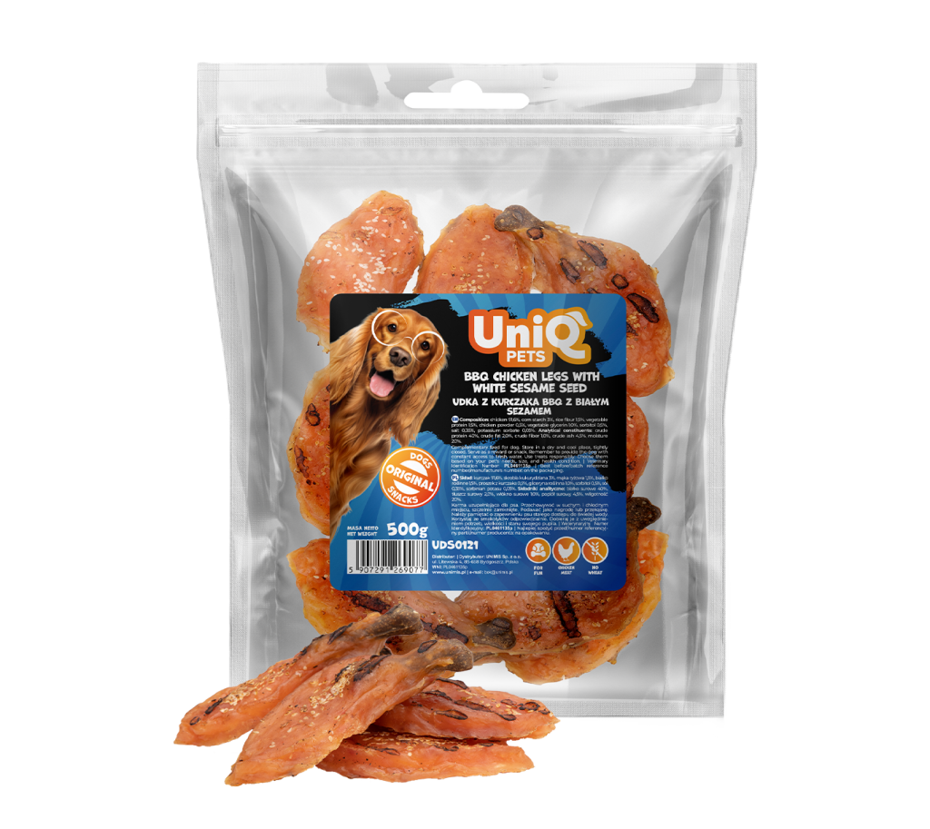 UNIQ PETS BBQ пилешки бутчета с бял сусам 13см 500гр