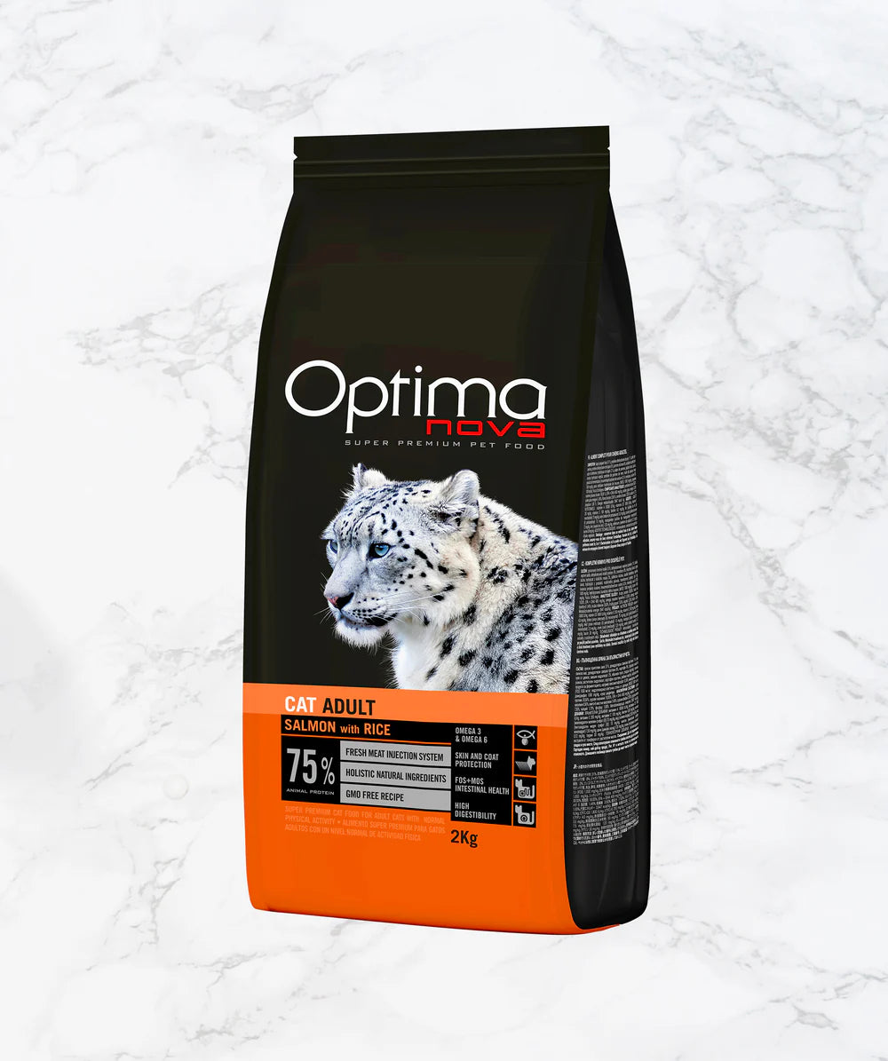 Optima Nova- храна за котки със сьомга и ориз