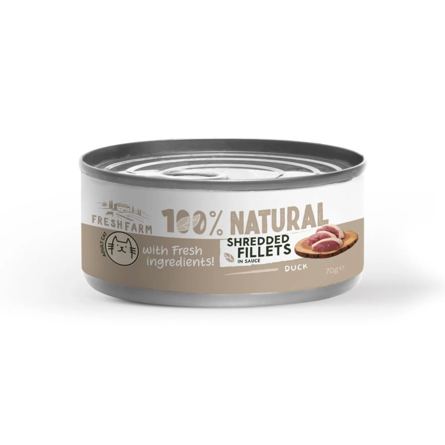 FRESH FARM филенца в консерва за коте с патица и пиле в сос 70гр