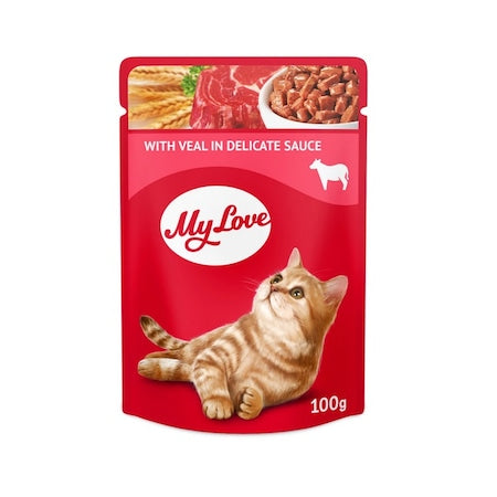 My Love пауч за котки с телешко 100гр