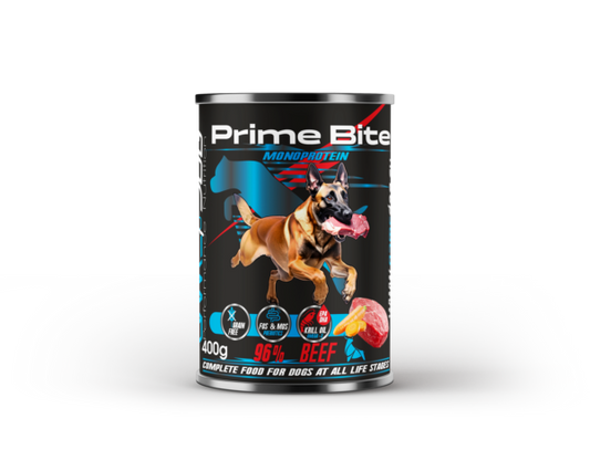 Prime Bite-консерва за куче с говеждо месо и моркови 400гр