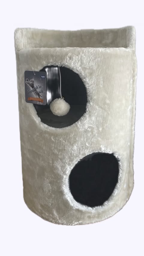 Двуетажна къща за котки с дръскалка и тераса