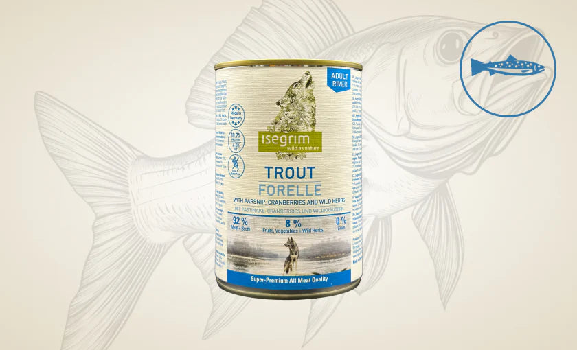 ISEGRIM куче пъстърва, пащърнак и червени боровинки