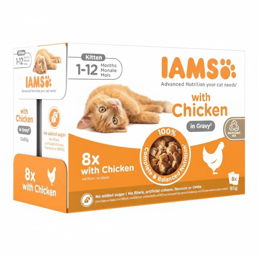 IAMS паучове за бебета котенца с пиле в сос 8х85гр
