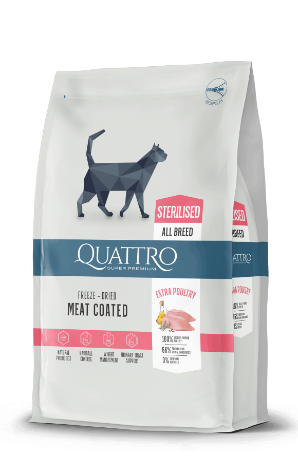 QUATTRO 7 kg dry cat food for neutered cats with chicken