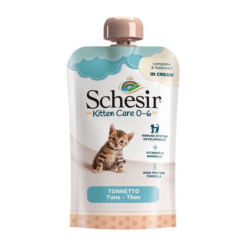 Schesir Kitten Care 0-6 крем с риба тон за бебета котенца