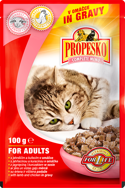 PROPESKO пауч за котки с агне и пиле 100гр