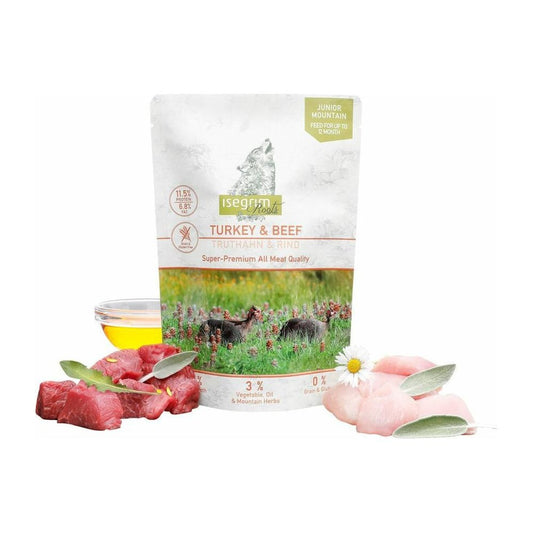 ISEGRIM куче джуниър пуйка и говеждо пауч 410 гр.