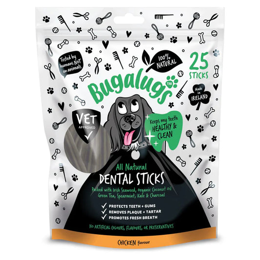 Bugalugs дентални пръчици с вкус на пиле и водорасли за кучета 25бр