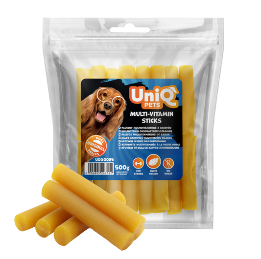 UNIQ PETS мултивитаминни стикове със сладък картоф 10см 500гр