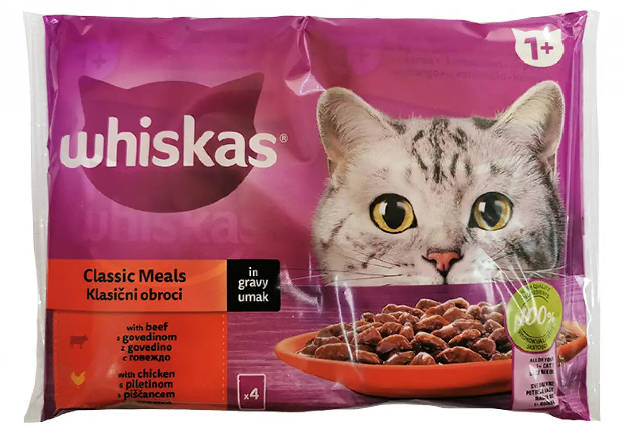 Whiskas Classic Meals Beef and Chicken 4х85 гр.