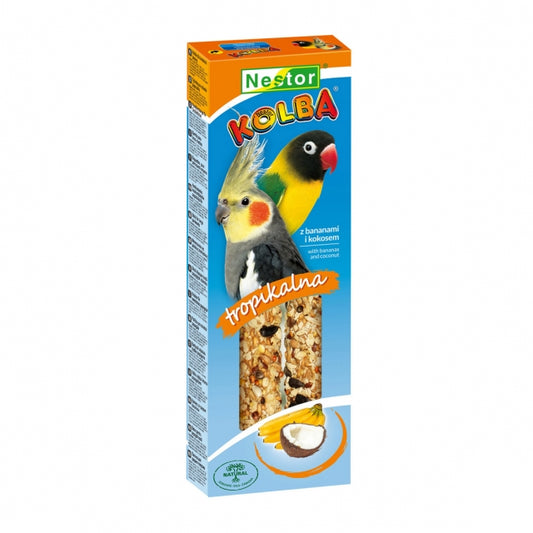 Класическа пръчица за средни папагали с кокос и банани