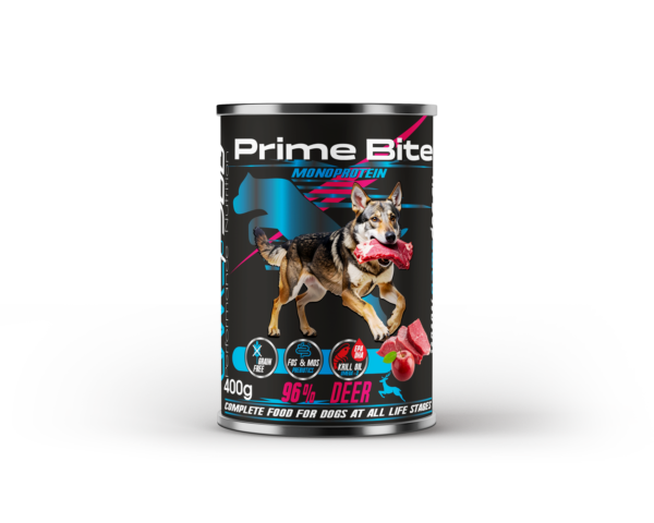 Prime Bite-консерва за куче с елен и ябълка 400гр
