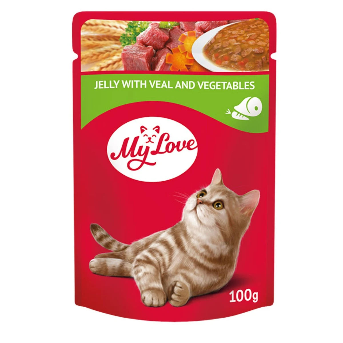 My Love пауч за котки в желе с телешко и зеленчуци 100гр