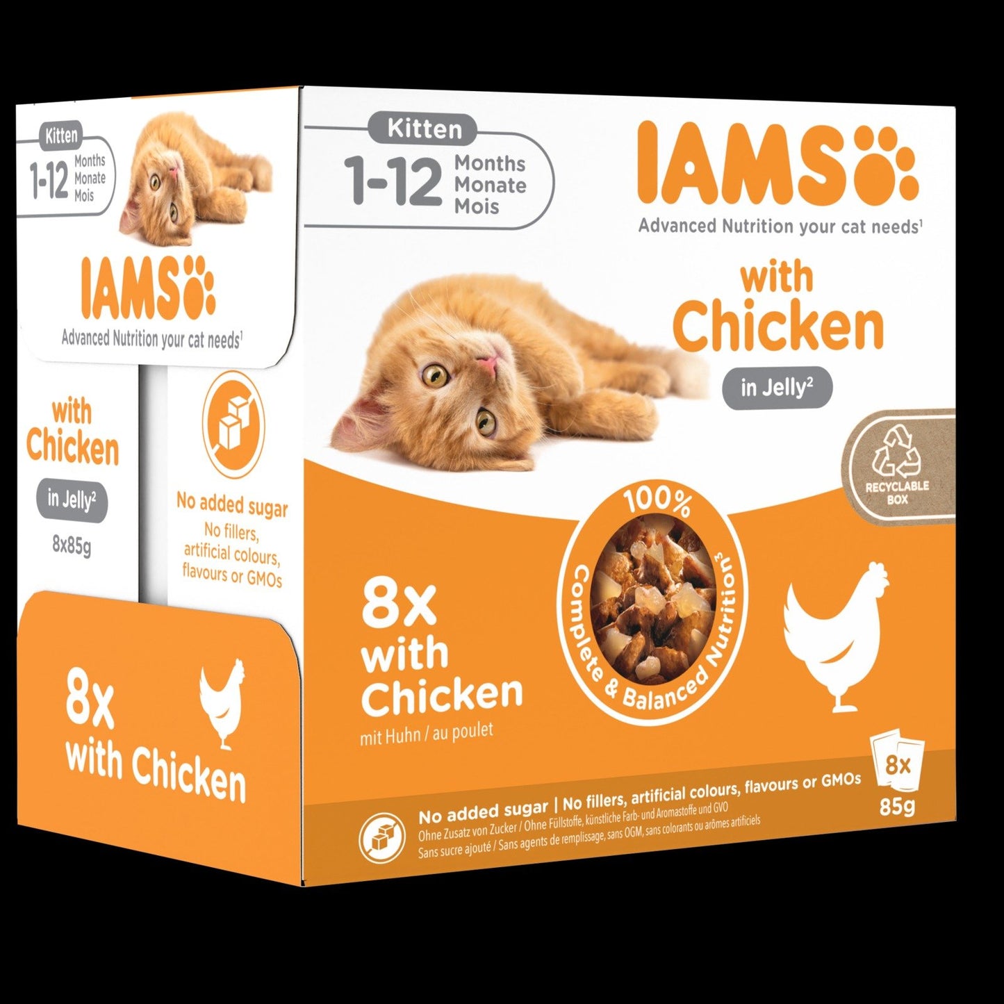 IAMS паучове за бебета котенца с пиле в желе 8х85гр
