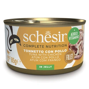 SCHESIR за котка с риба тон и с пиле в желе 85гр