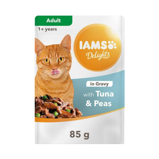 IAMS пауч за котки с риба тон и грах в сос 85гр