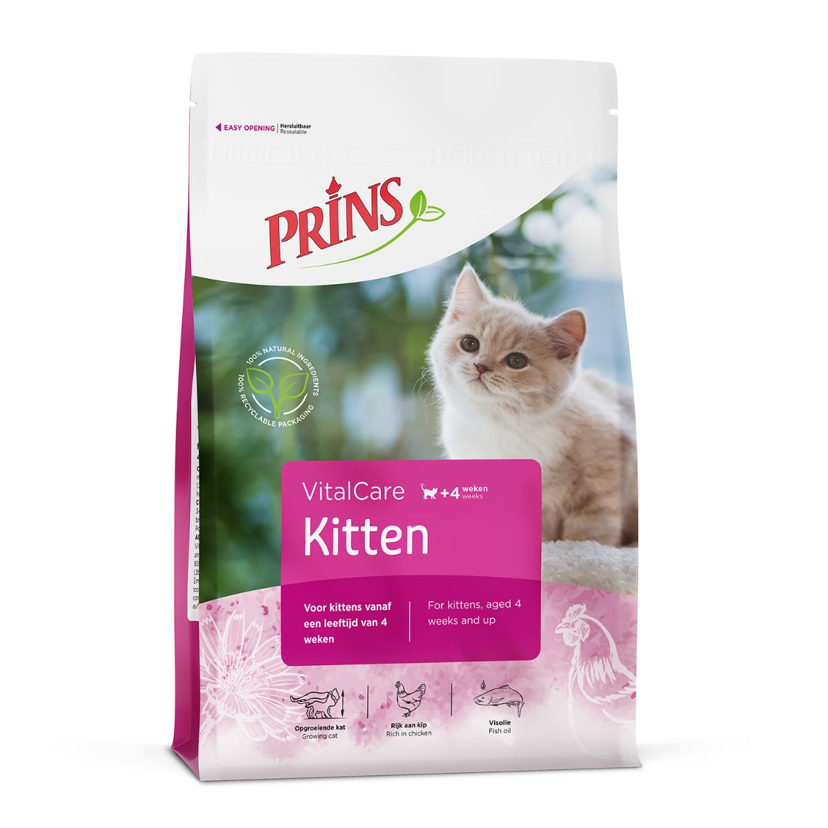 PRINS KITTEN 34/22 с Пиле, Пуйка, Билки и Шуслерови соли