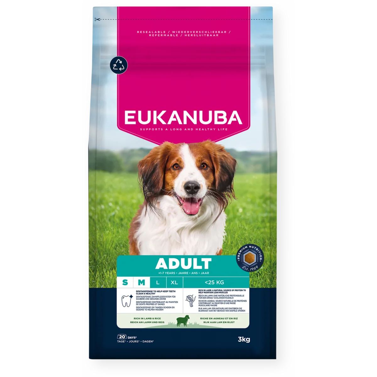 EUKANUBA храна за кучета от дребни и средни породи S-M с агне