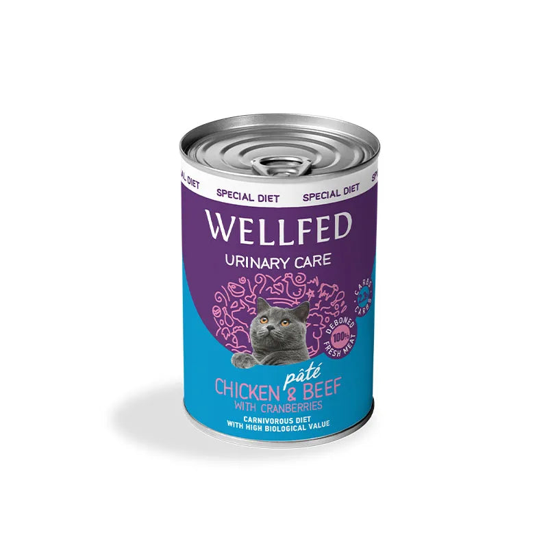 WELLFED за котки URINARY CARE с пилешко, телешко и червени боровинки 400гр