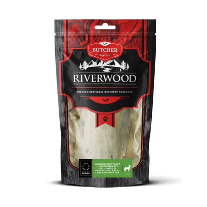 RIVERWOOD 140103 dried treats lamb ears with fur 100g