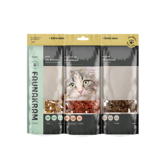 Faunacram Cat Pillows on white background