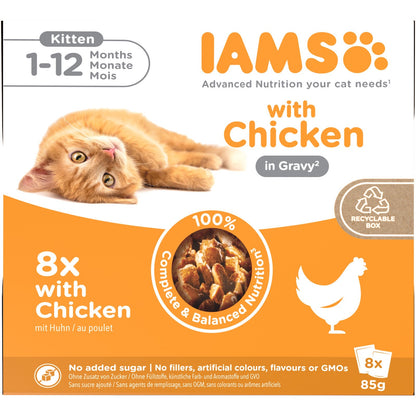 IAMS CAT POUCH KITTEN GRAVY 8X85