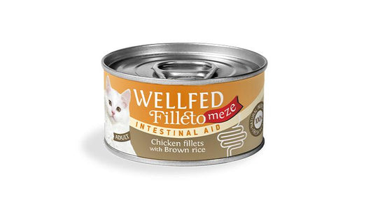 WELLFED филенца за котка INTESTINAL AID с пиле и кафяв ориз 70гр