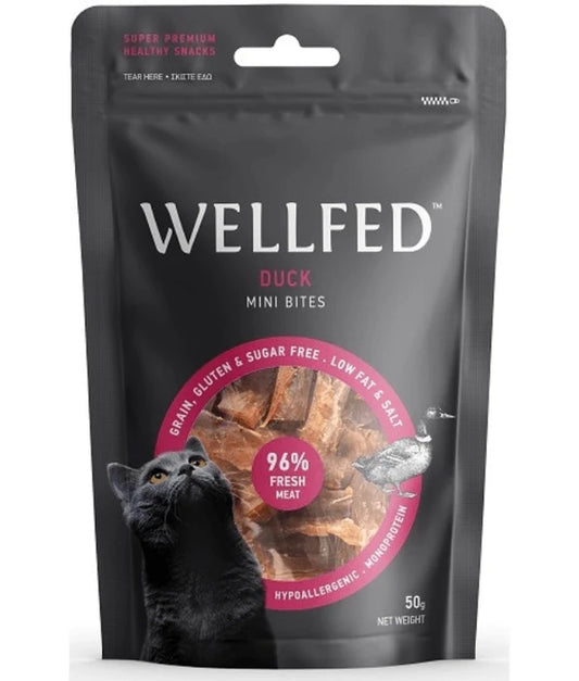 Wellfed лакомство за котки с патица 50гр