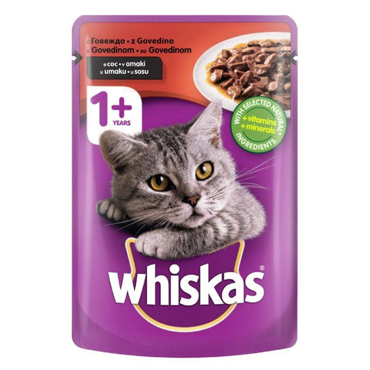 Whiskas Говеждо в сос 1+ years 100 гр.