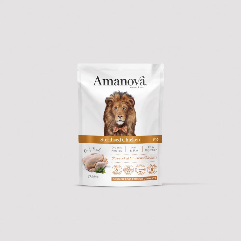 Amanova пауч за кастрирани котки с пиле 85гр