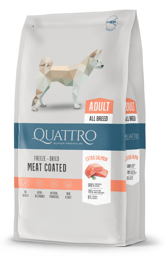 QUATTRO 12 kg dry dog ​​food with SALMON