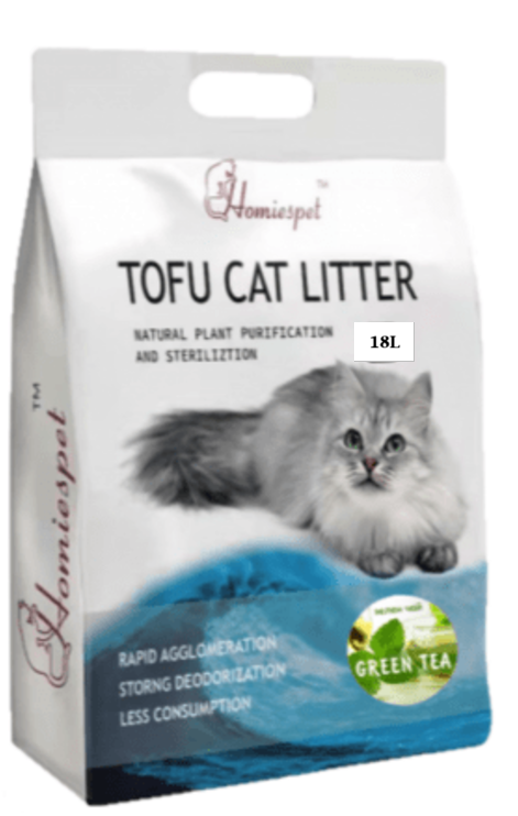 Tofu cat litter котешка тоалетна с аромат на зелен чай 18L