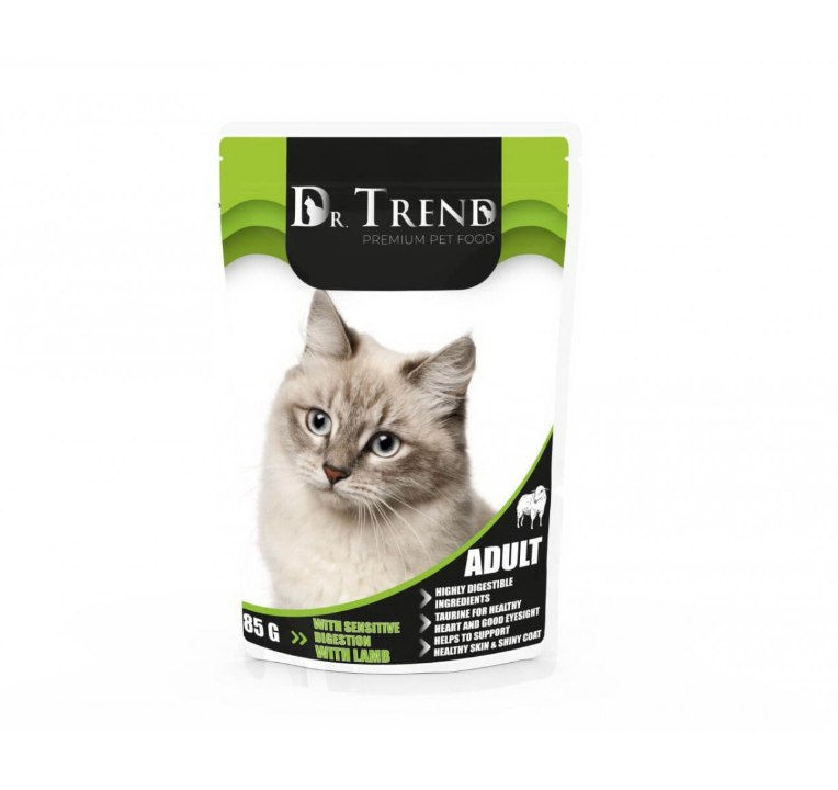 DR TREND паучо за котка SENSITIVE DIGESTION с агне 85гр
